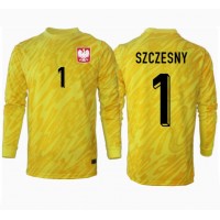 Camiseta Polonia Wojciech Szczesny #1 Portero Primera Equipación Replica Eurocopa 2024 mangas largas